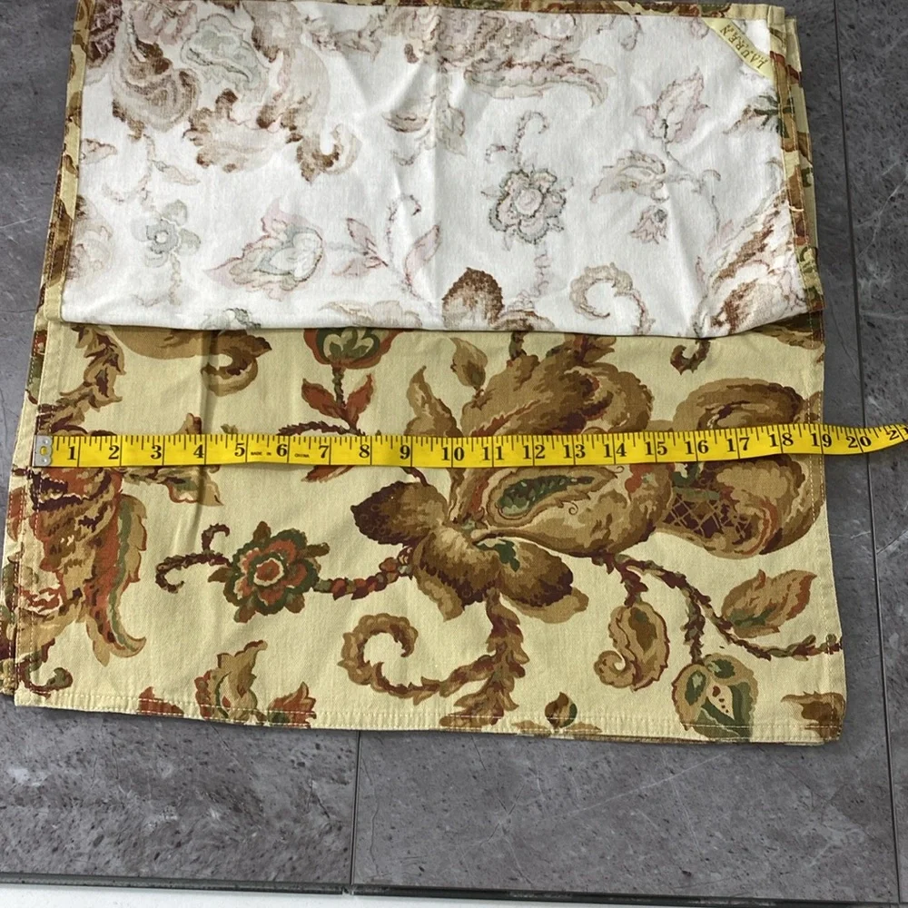 Lauren Ralph Lauren Placemats Medallian Floral Almond Buttery Yellow Table Linen